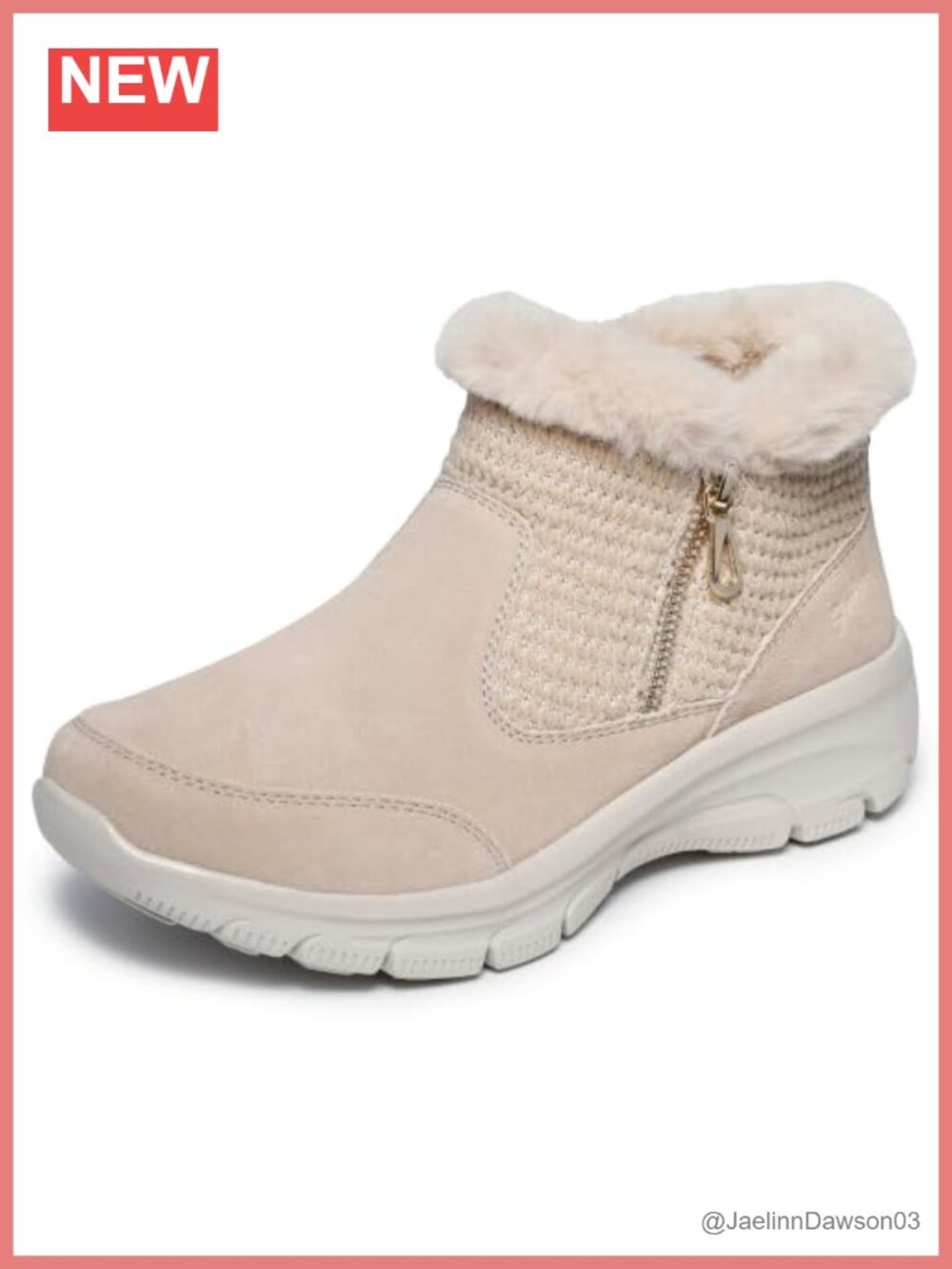 Skechers Easy Going Gentle Fall Faux Fur Suede Ankle Bootie Memory Foam Women's